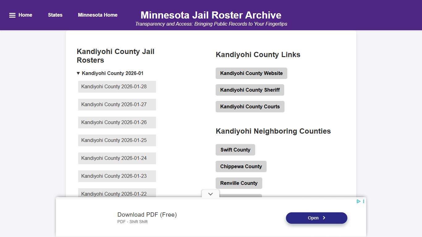 Kandiyohi County - Minnesota Jail Rosters